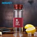 Custom Small Mouth Water Bottle Glass with Stainless Steel Lid